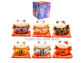 HF17039#4.5^ SIX-COLOR LUCKY CAT(1P)CNY(9254)